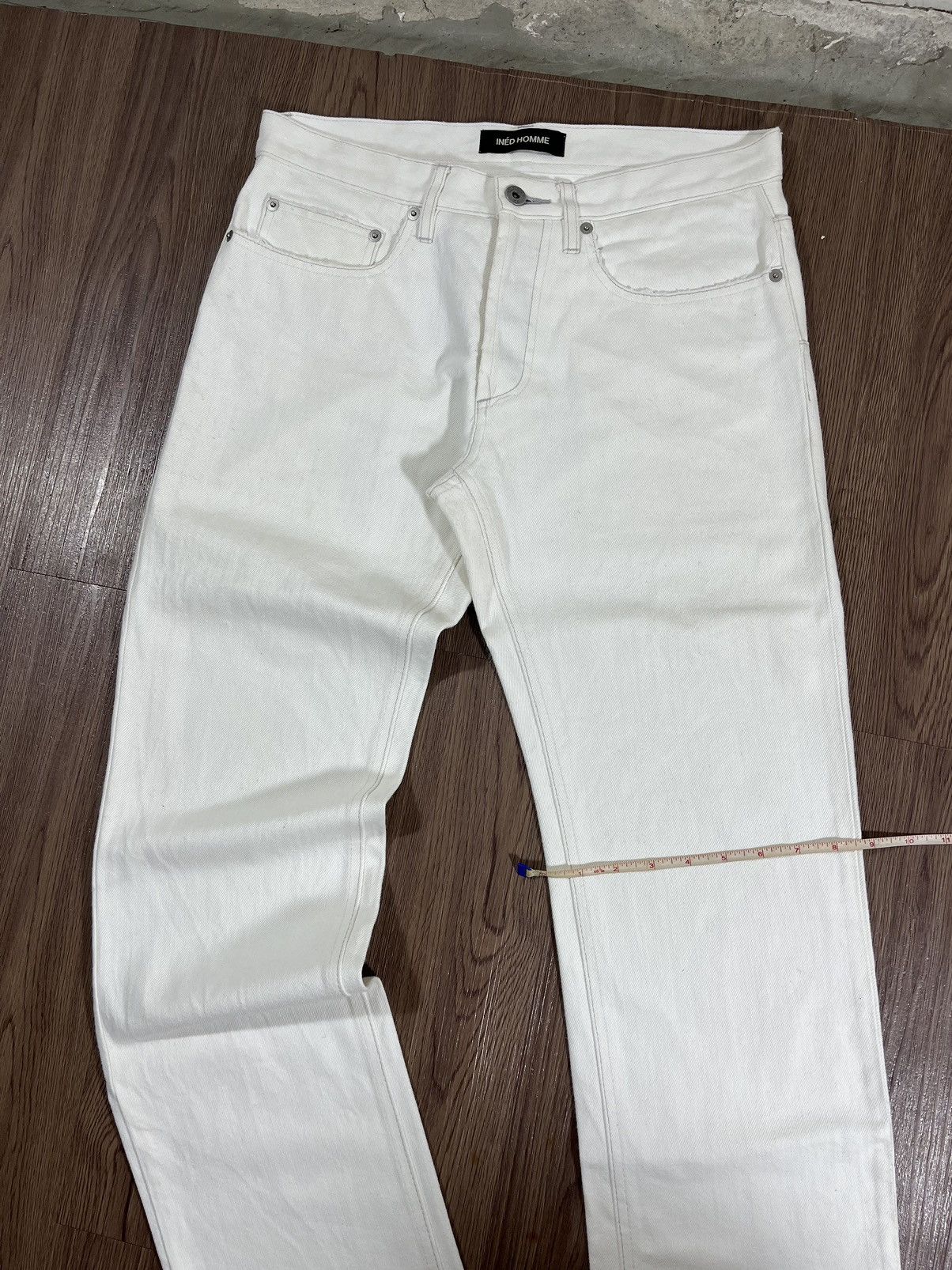 Yohji Yamamoto INED HOMME White Straight Denim Pants Made In Japan Size US 31 - 16 Thumbnail