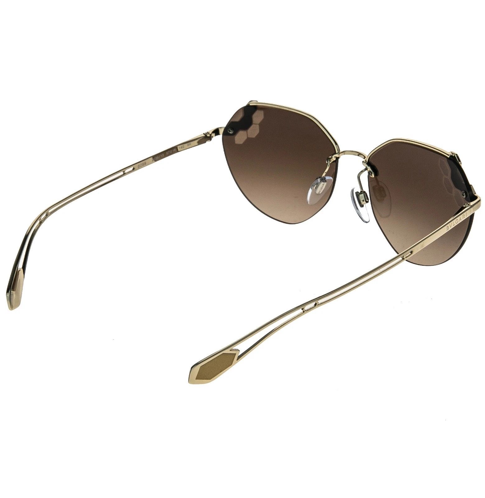 Bvlgari BVLGARI BV6099 SERPENTEYES Gold Brown Sunglass 6099 SERPENTI Size ONE SIZE - 3 Thumbnail