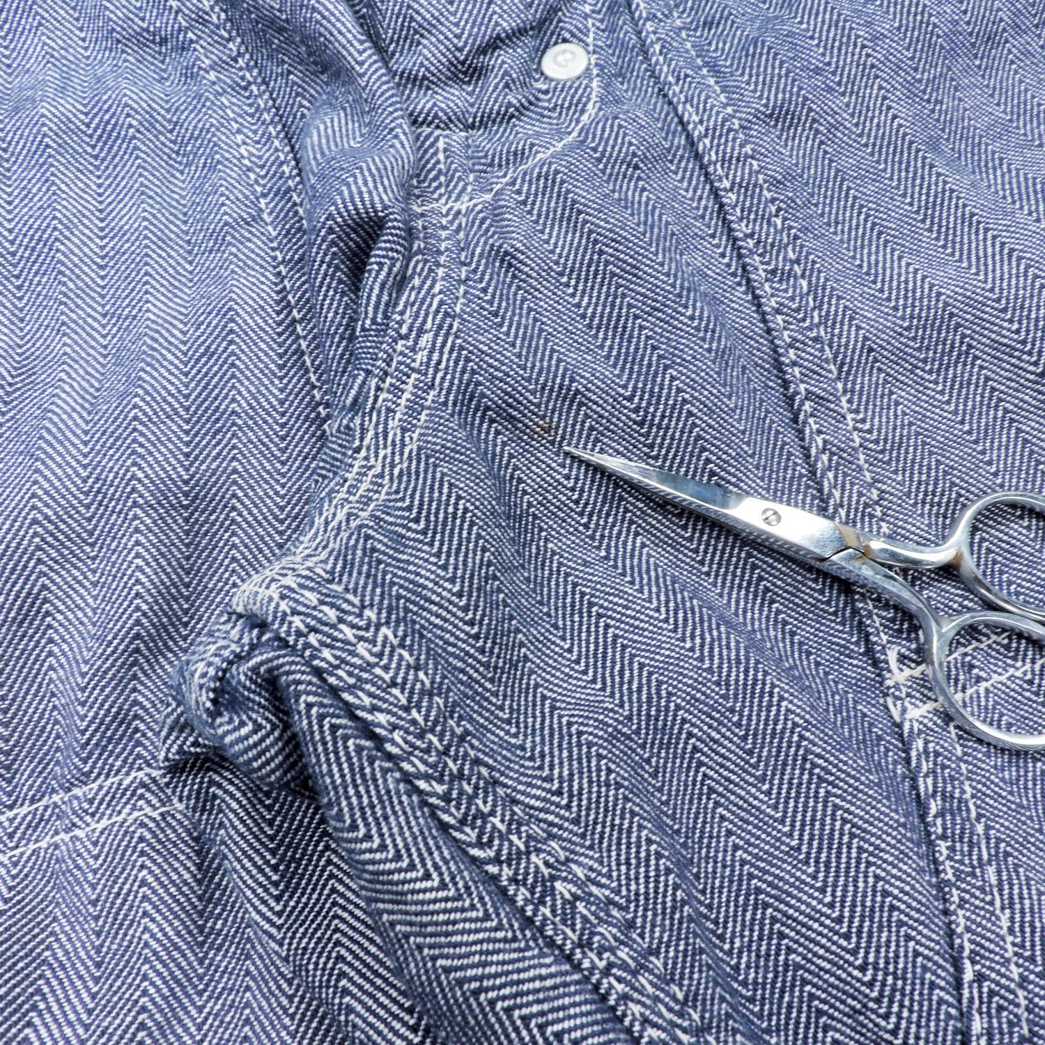 The Real McCoy's 8HU LOT 724 DOUBLE KNEE HERRINGBONE LIGHT CHAMBRAY TROUSERS Size US 32 / EU 48 - 23 Thumbnail