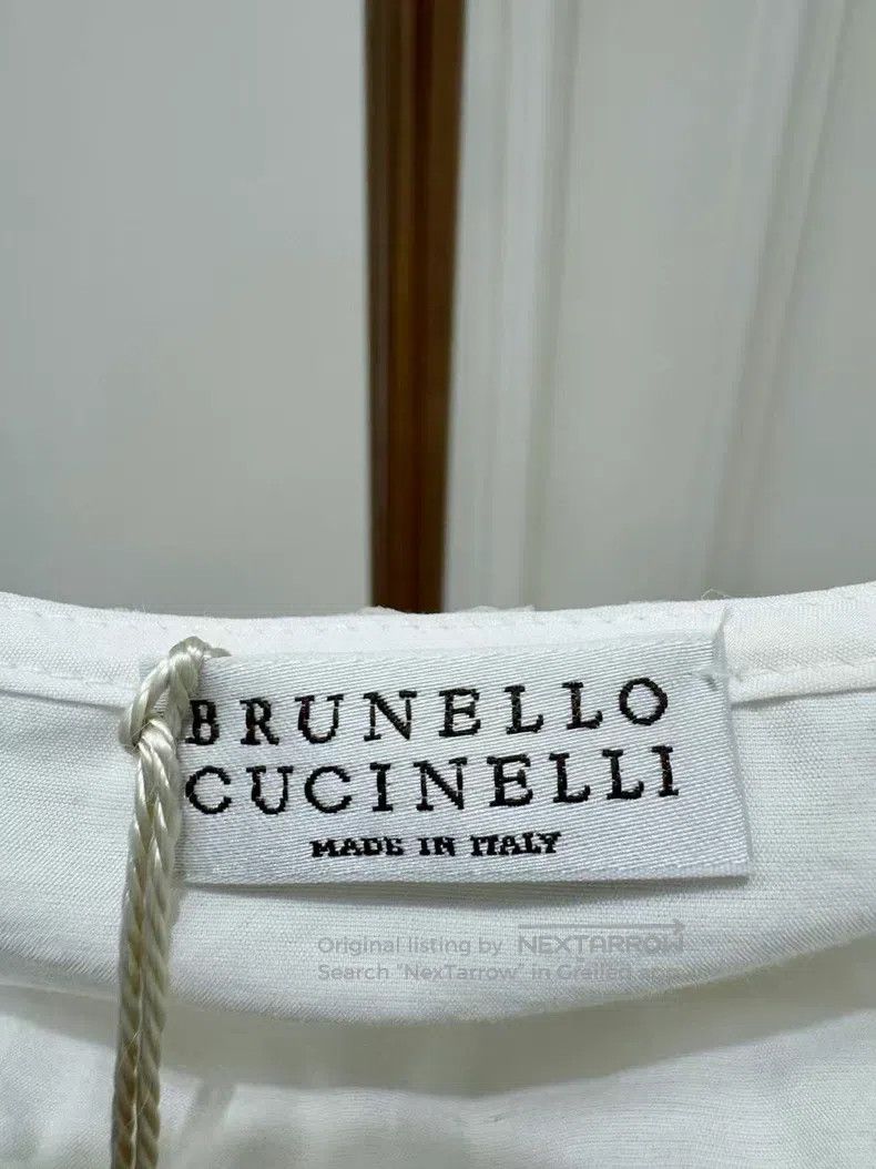 Brunello Cucinelli Brunello Cucinelli White Beaded Strap Top Size M / US 6-8 / IT 42-44 - 3 Thumbnail