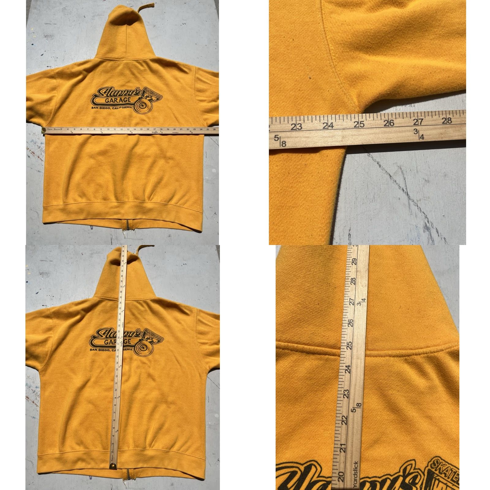 Vintage Otto Hoodie Main Zip Slappy's Garage Yellow Skateboard San Diego 90s City Retro Half Pipe Mens L(Adult) Shirt? Size US L / EU 52-54 / 3 - 9 Thumbnail