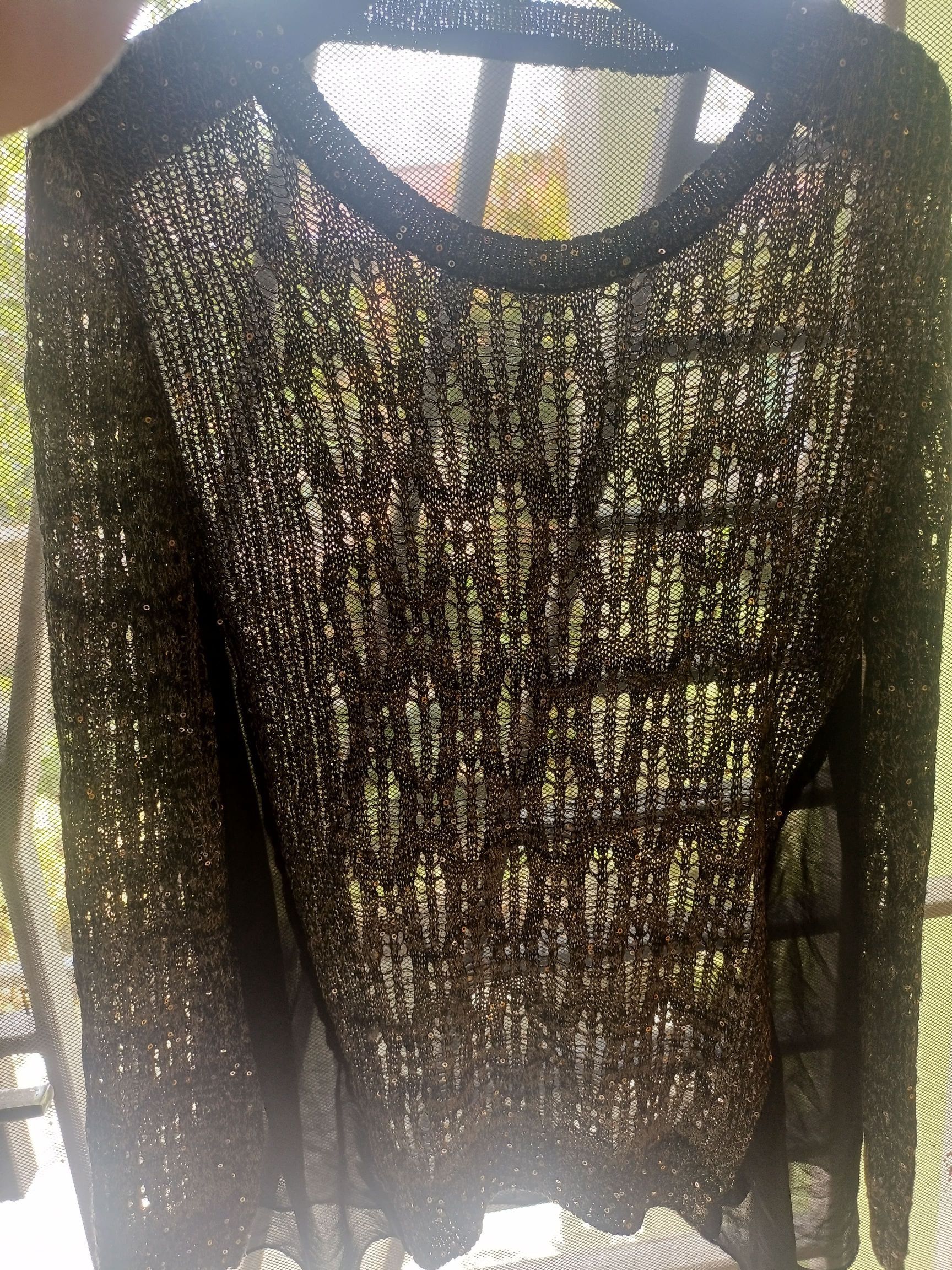 Japanese Brand BESTI BELLI Milan Black Gold Sequin Distressed Knit Size L / US 10 / IT 46 - 17 Thumbnail