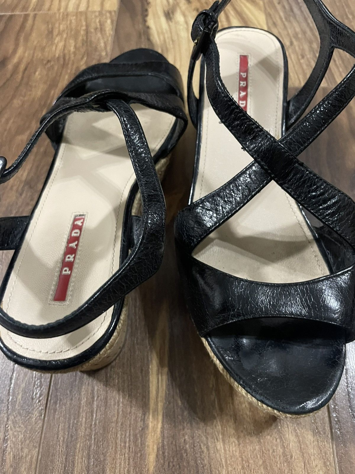 Prada Prada Wedge Platform Cork Sandal Size US 7.5 / IT 37.5 - 3 Thumbnail
