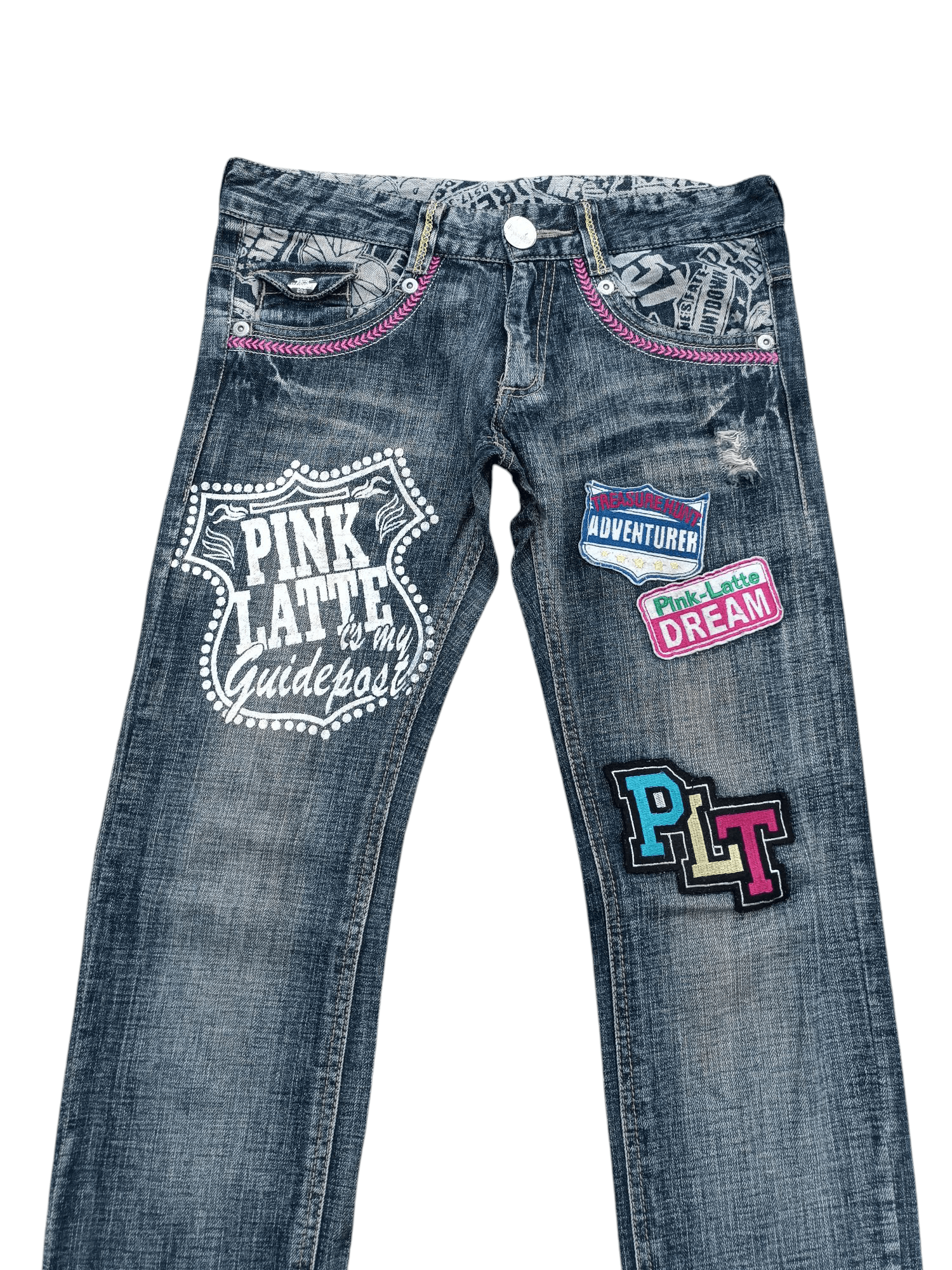 Japanese Brand × Vintage Japanese Skinny Denim Jeans PINK LATTE Patchworks E214 Size US 30 / EU 46 - 3 Thumbnail