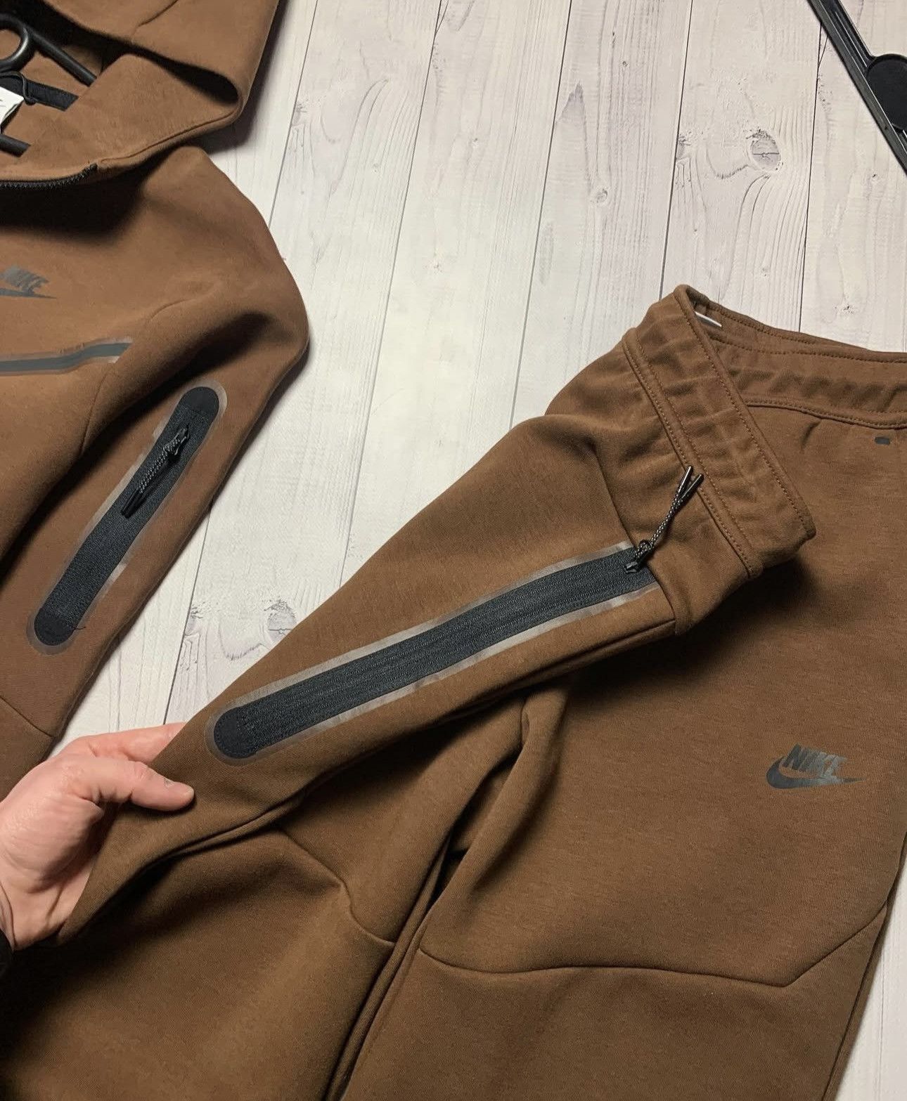 Nike × Vintage Nike Tech Fleece tracksuit drill size L rare brown Size US M / EU 48-50 / 2 - 4 Thumbnail