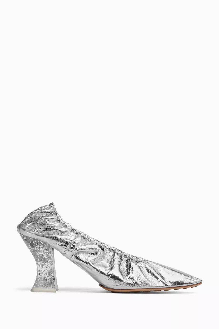 Bottega Veneta o1y0725 Spool Heel Pumps in Silver Size US 6 / IT 36 - 1 Thumbnail