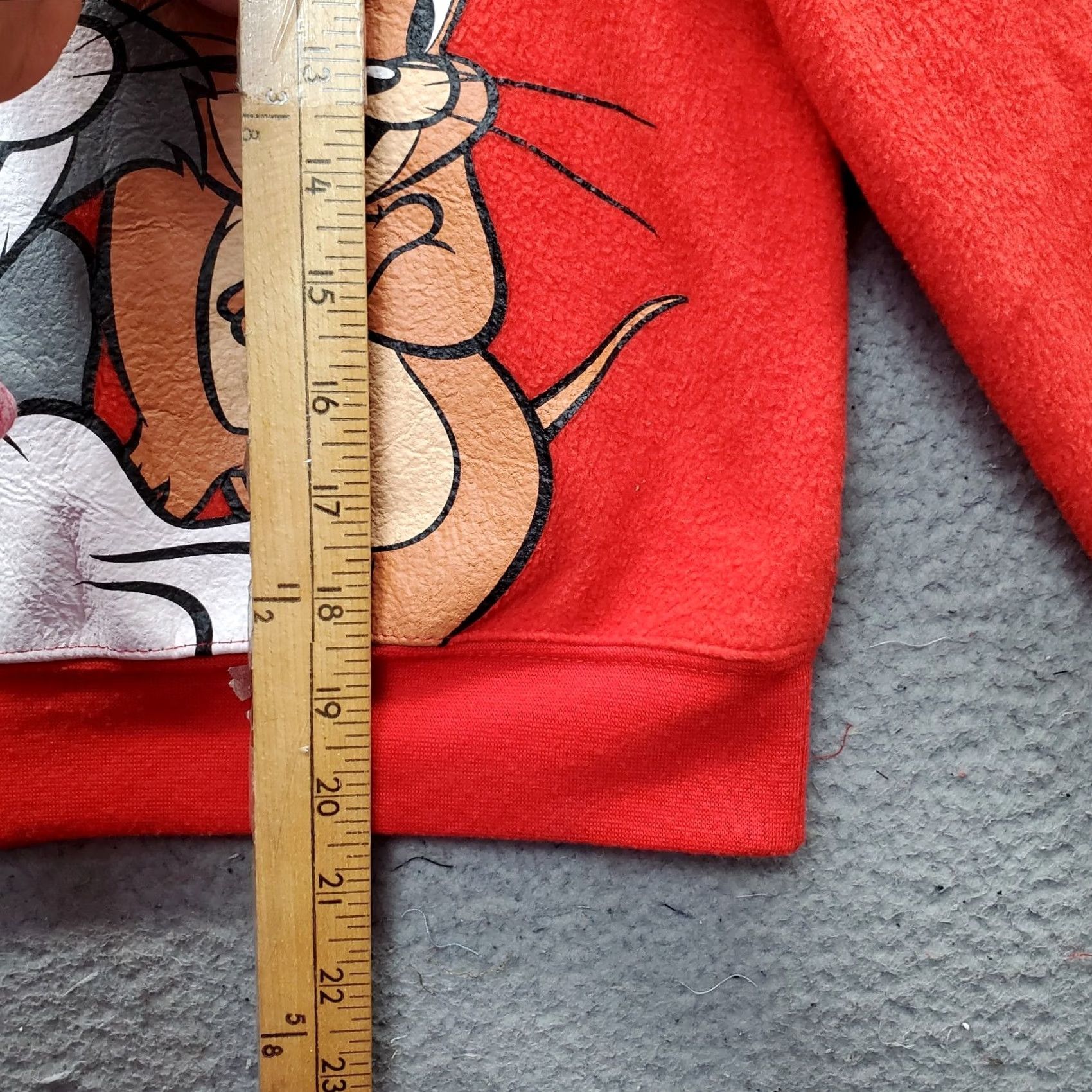 Vintage Tom & Jerry Hoodie Womens Small Red Fleece Graphic Print Raglan Sleeve Pullover Size S / US 4 / IT 40 - 3 Thumbnail