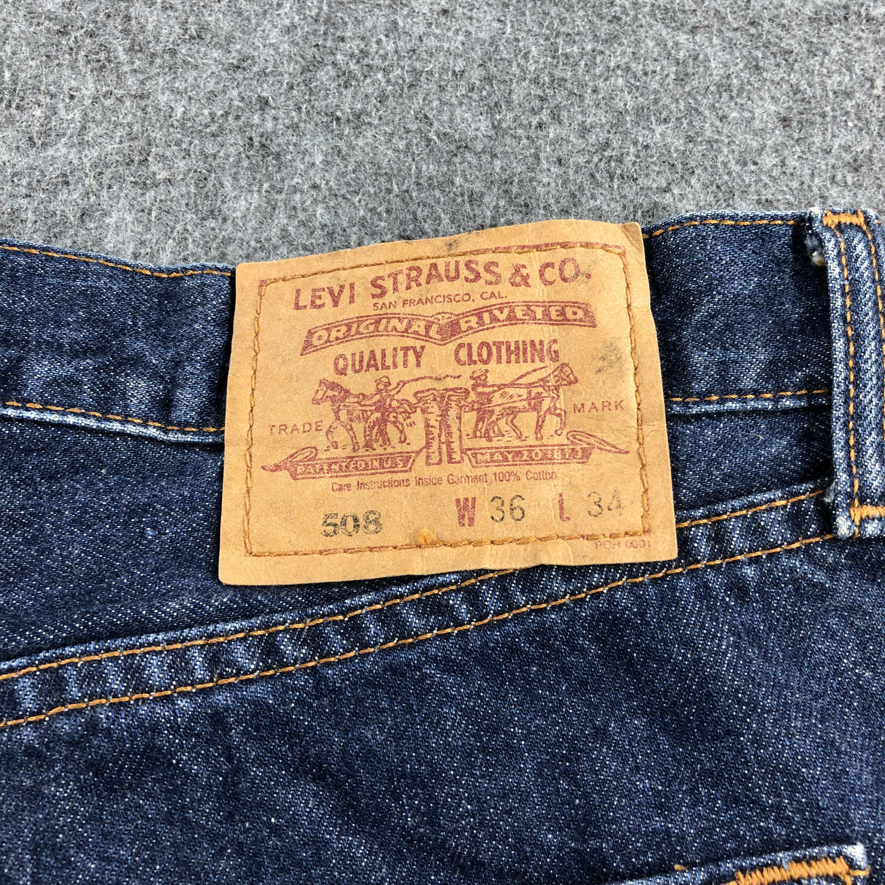 Levi's 90s Vintage Blue Wash Levis 508 Jeans-J1842 Size US 36 / EU 52 - 5 Thumbnail