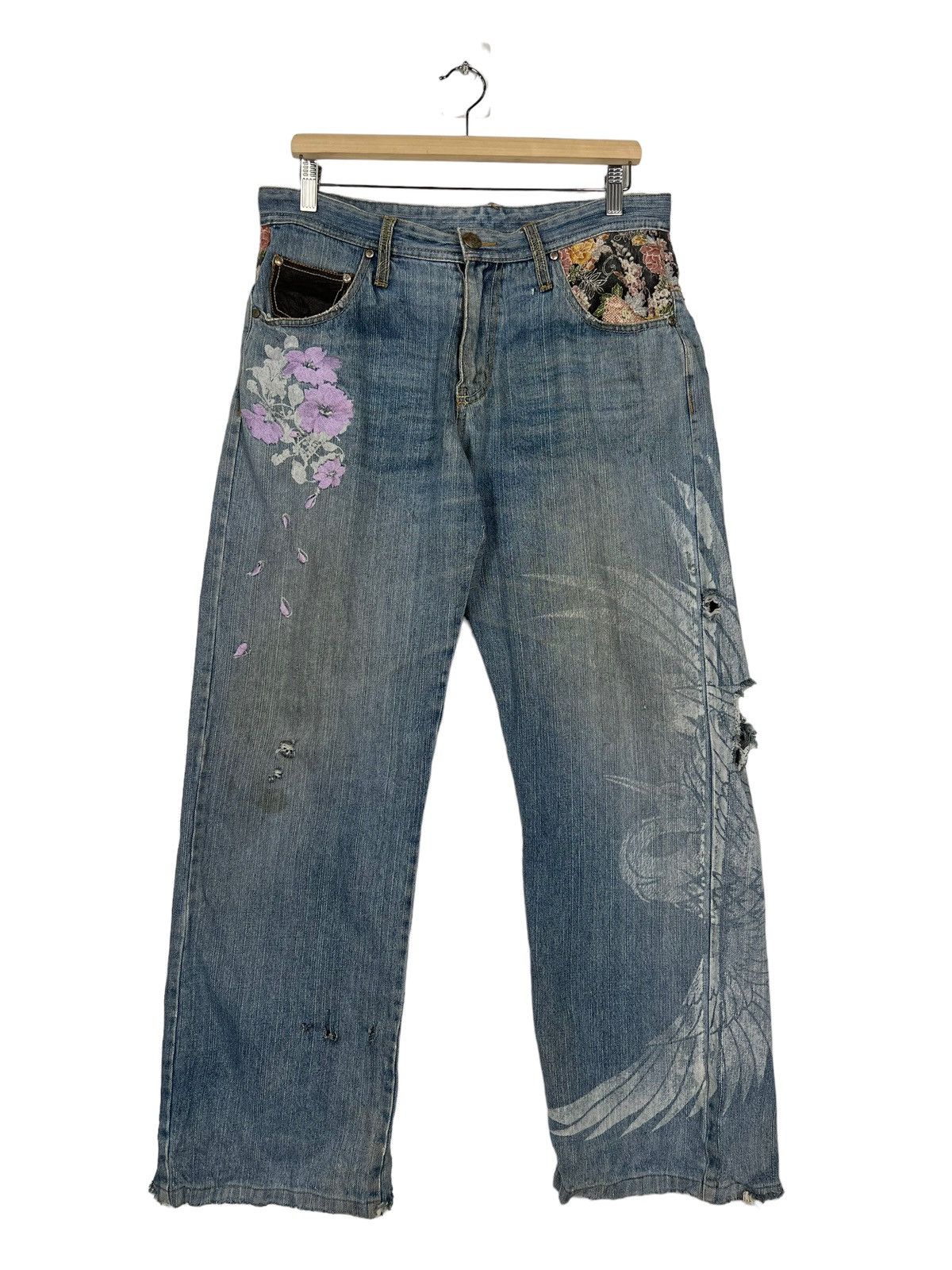 Japanese Brand 🔥 VINTAGE GUMU EMBROIDERY Size US 34 / EU 50 - 1 Thumbnail