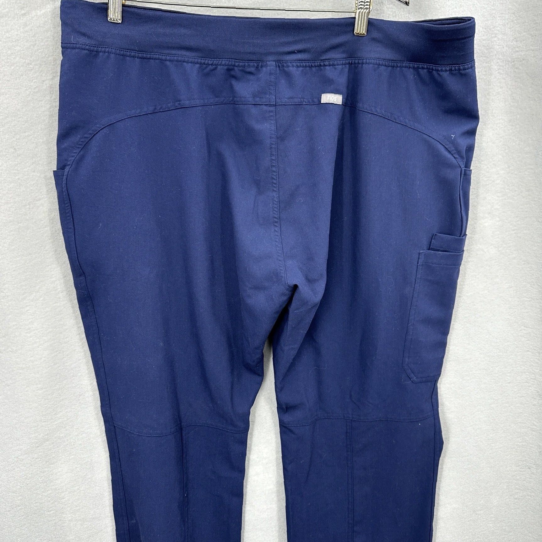 Vintage FIGS Kade Pants Womens 2XL Blue Cargo Elastic Waist Nurse Scrubs Size 40" / US 18 - 7 Thumbnail