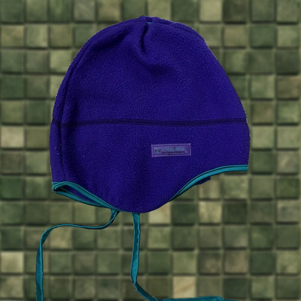 Vintage VINTAGE Columbia Sportswear Beanie Drawstrings Blue S/M Outdoor 90s Ski Unisex Adults Size ONE SIZE - 1 Thumbnail