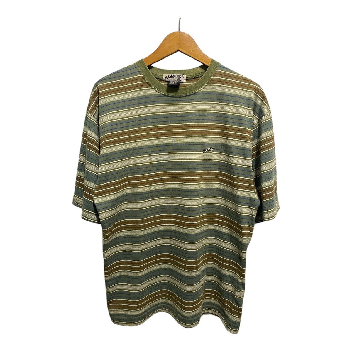 Rusty × Vintage Vintage 1980’s Rusty Surf Woven Textured Boxy T-Shirt Size US L / EU 52-54 / 3 - 1 Thumbnail