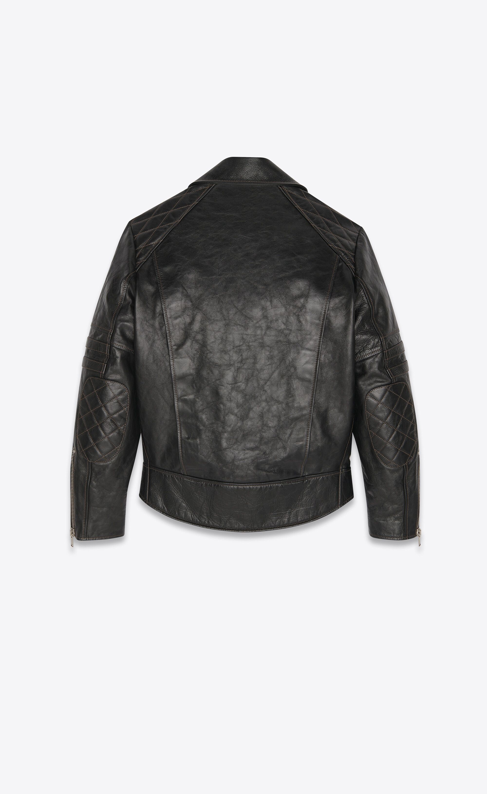 Saint Laurent Paris o1bcso1str1224 Biker Jacket in Leather And Feather in Black Size M / US 6-8 / IT 42-44 - 3 Thumbnail