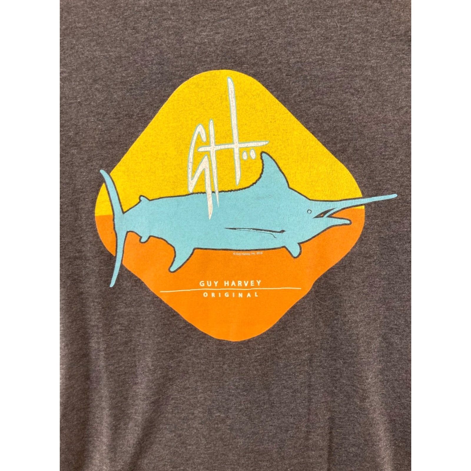 Guy Harvey Guy Harvey AFTCO Mens TShirt Small Gray Sailfish Classic Fit Size US S / EU 44-46 / 1 - 2 Thumbnail