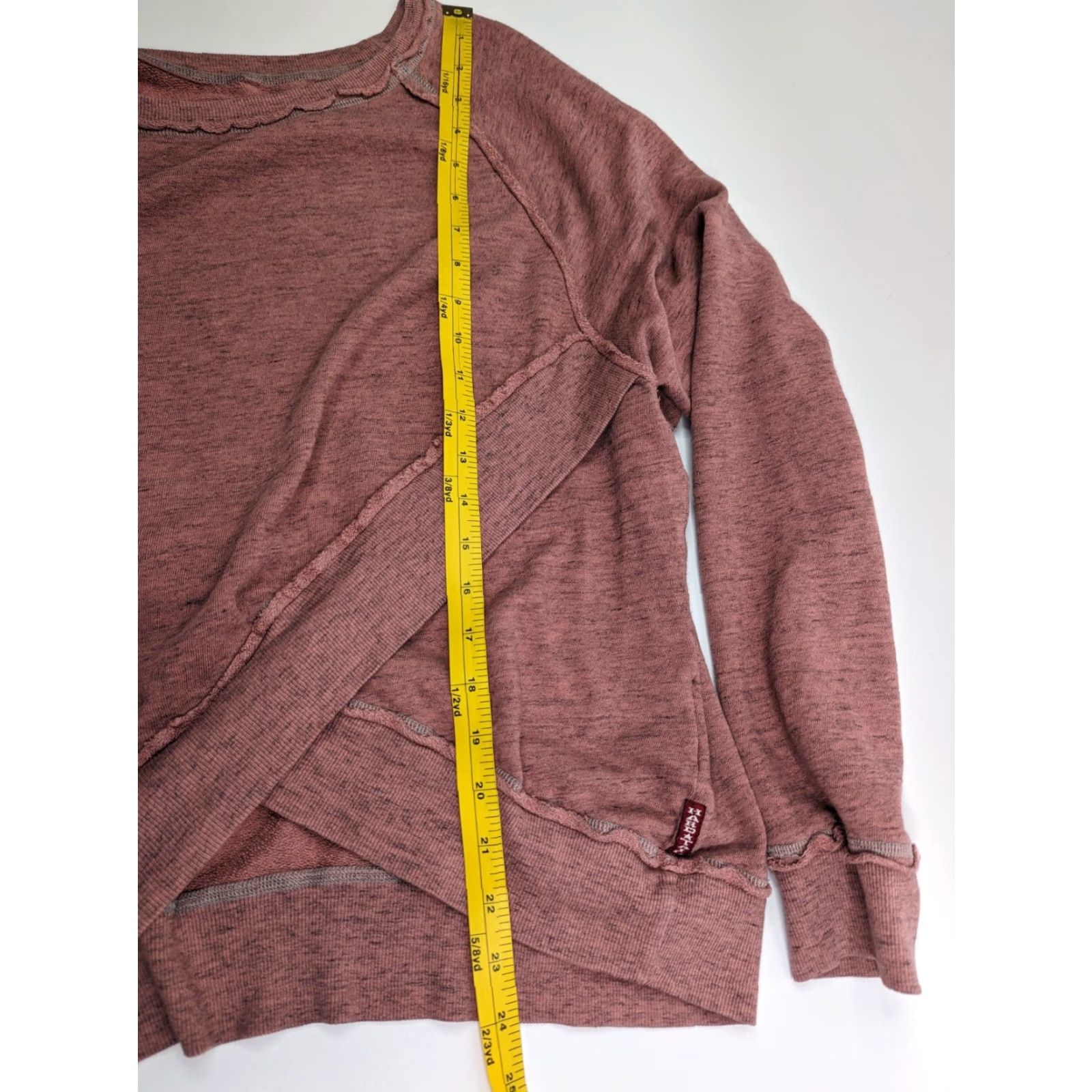 Hard Tail Hard Tail Sweatshirt Womens XS Slub Cross Front Pullover Boho Pink Coral Easy Sweatshirt Long Sleeve Size XS / US 0-2 / IT 36-38 - 7 Thumbnail