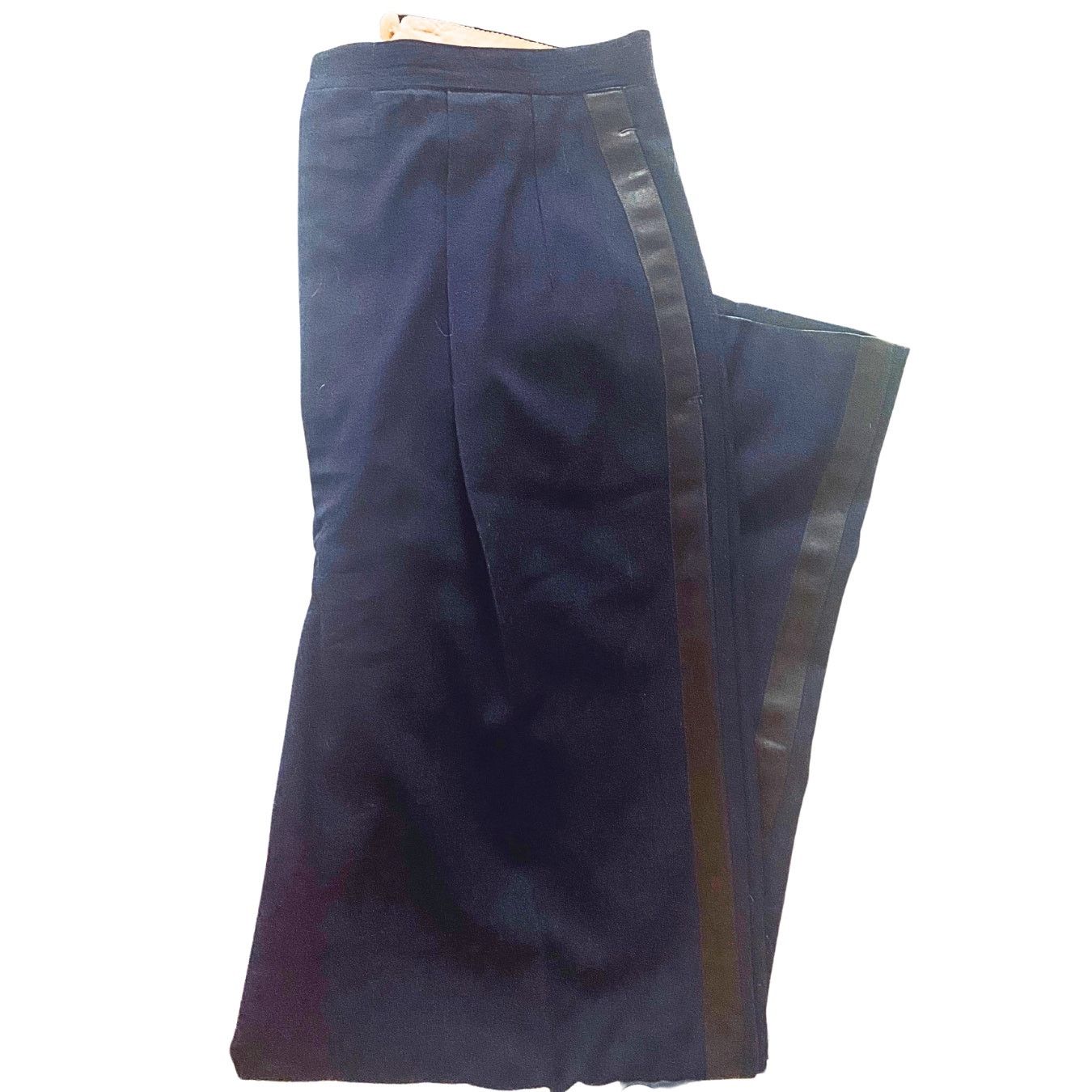 Other Vintage Navy Blue Military Trousers with Black Satin Stripe Size US 31 - 3 Thumbnail