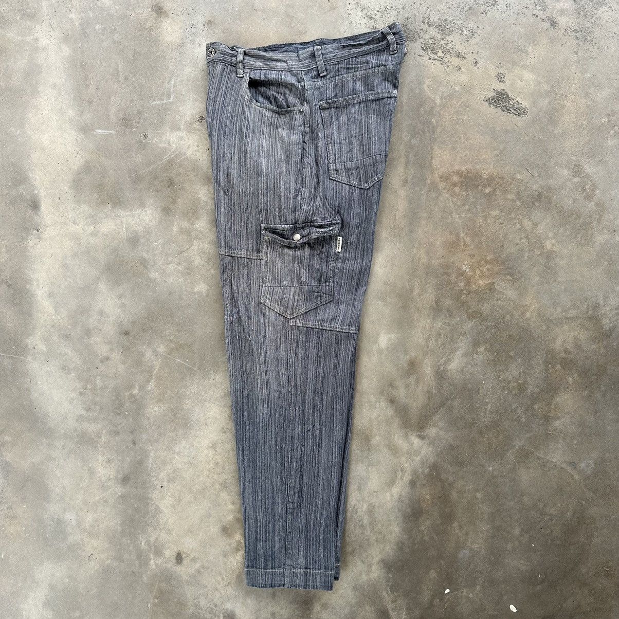 Japanese Brand × Jean × Vintage Vintage Dogman Faded Stretch Denim Cargo Pants Size US 31 - 14 Thumbnail
