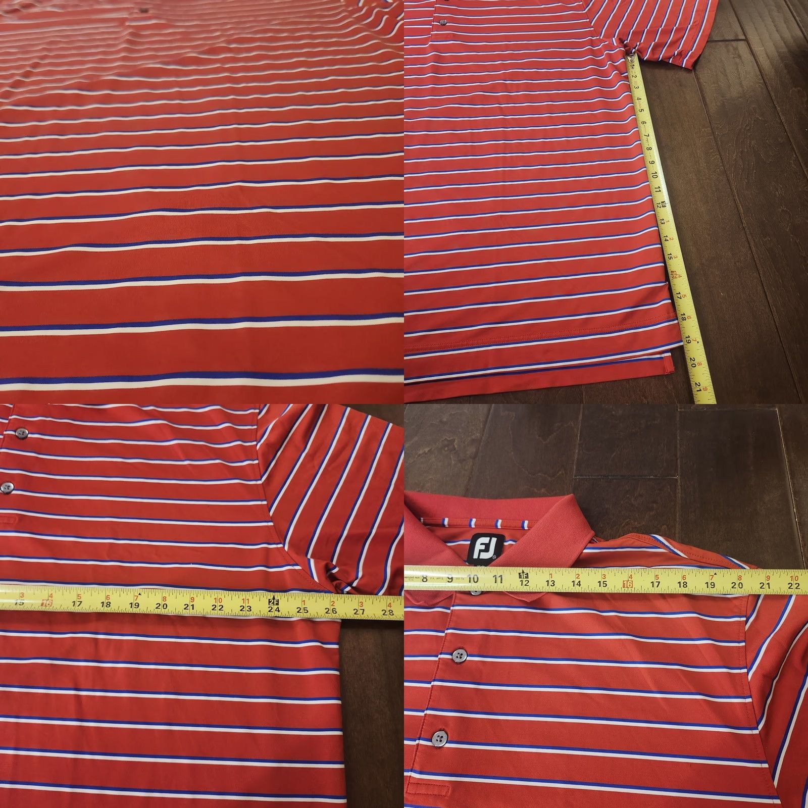 Footjoy Footjoy Polo Shirt Mens 2XL Red Striped Performance Golf Activewear Top Size US XXL / EU 58 / 5 - 8 Thumbnail