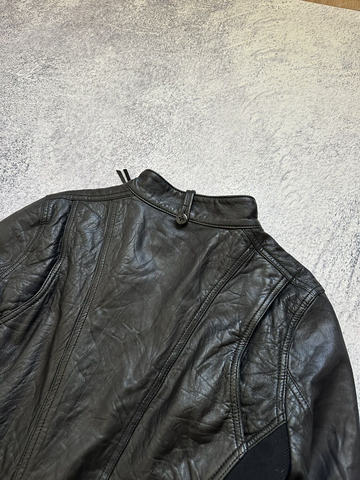 DENHAM Awant-garde Denham Leather Biker Jacket Rick Owens Style Y2K Size M / US 6-8 / IT 42-44 - 19 Thumbnail