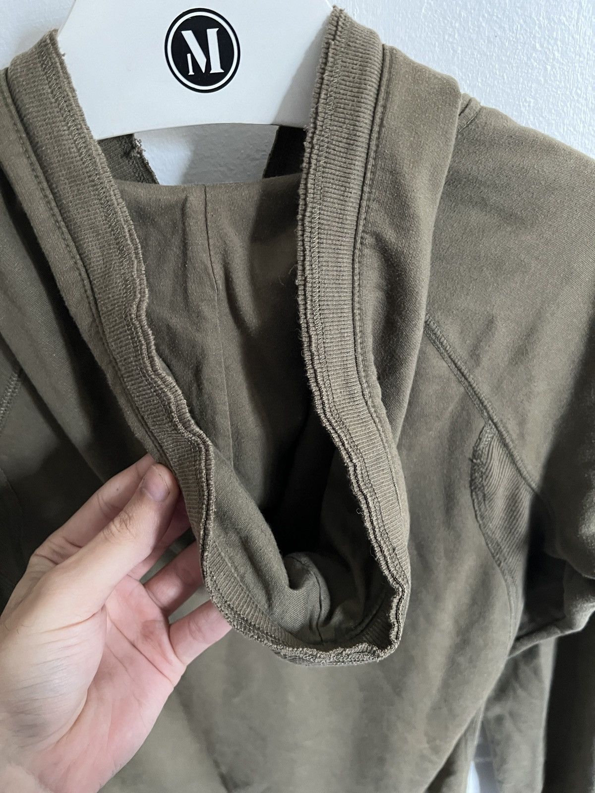 Japanese Brand × Vintage Y2K Khaki hoodie distressed destroyed olive military college Size S / US 4 / IT 40 - 6 Thumbnail