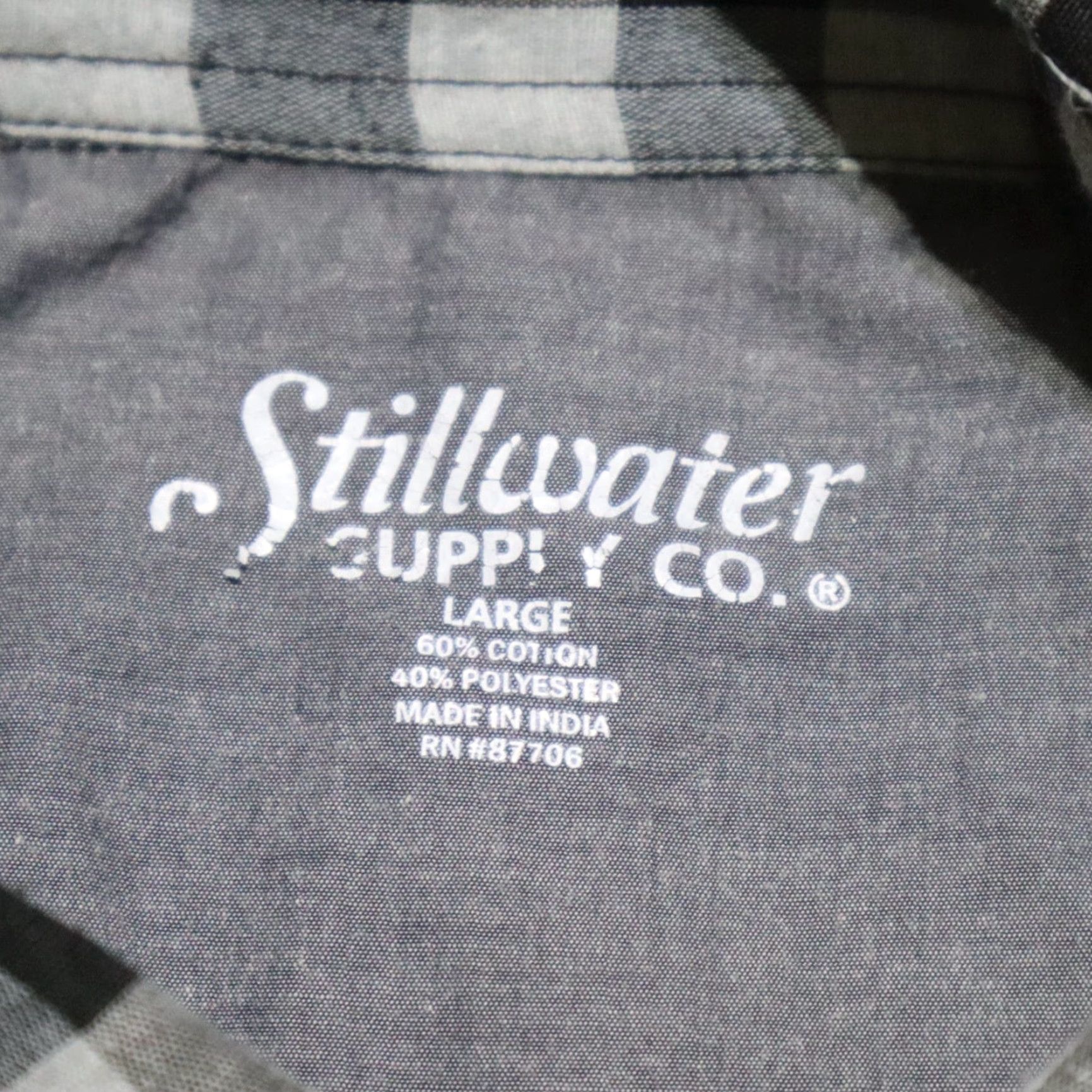 Vintage Stillwater Supply Co Shirt Adult Men Size L Black Check Button-Up Shirt Size US L / EU 52-54 / 3 - 3 Thumbnail