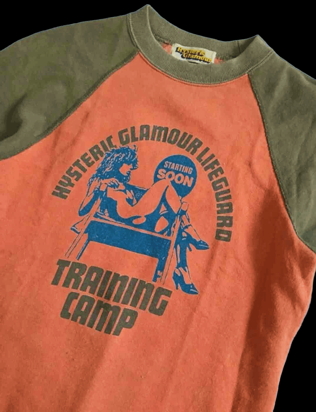 image of Hysteric Glamour Naked Girl Lifeguard Sweatshirt in Green/Orange, Men's (Size Small)