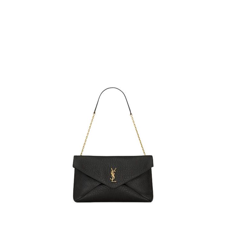 Saint Laurent Paris Saint Laurent Cassandre $1950 Black Leather Pouch Bag New &, Women's