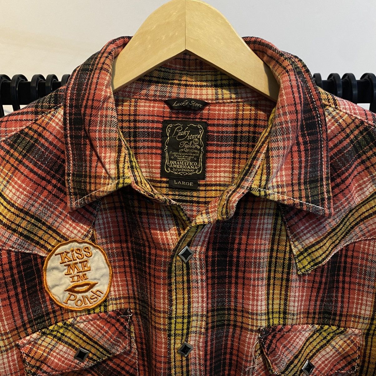 Cowboy Equipment × Japanese Brand × Vintage Vtg lucky store americana western style with diamond button Size US L / EU 52-54 / 3 - 5 Thumbnail