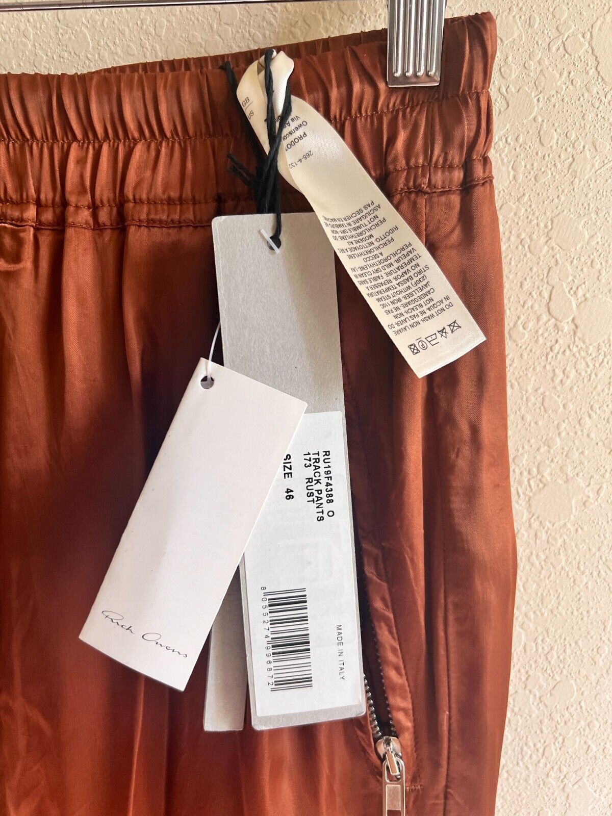 Rick Owens Mens Rick Owens Rust Pants 100% Cupro New with Tags Size US 32 / EU 48 - 9 Thumbnail