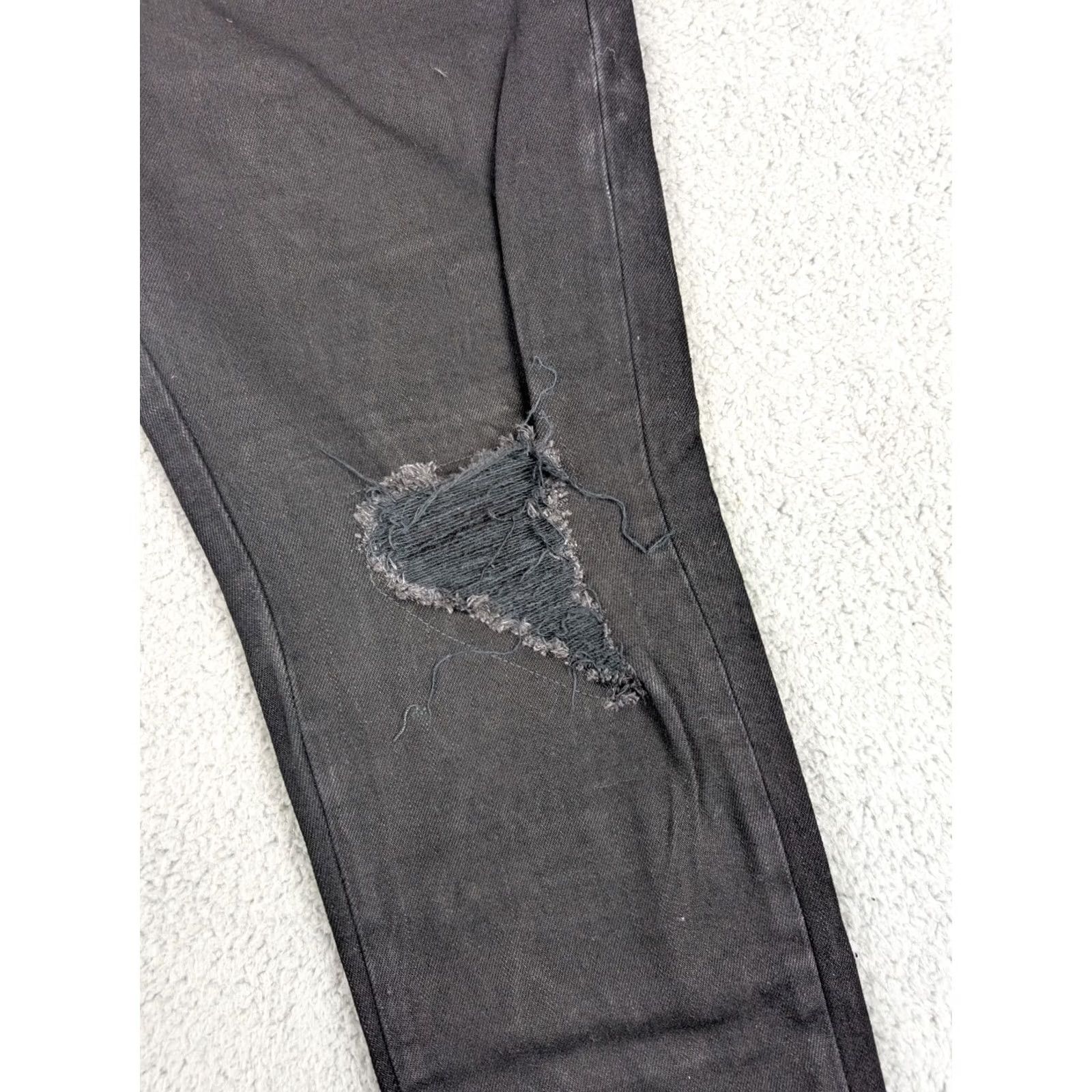 Denime Parlay Mens Skinny Jeans Black Red Denim Distressed 34x32 Size US 34 / EU 50 - 5 Thumbnail
