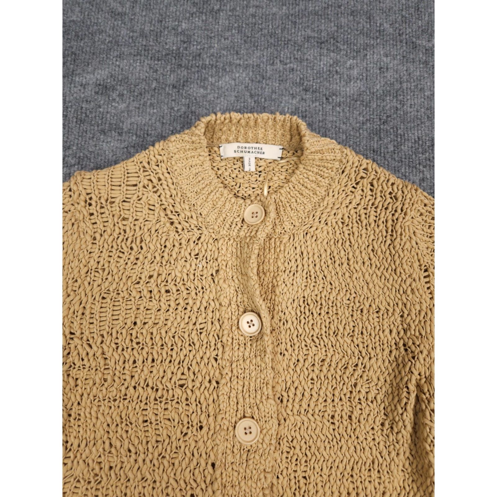 DOROTHEE SCHUMACHER Dorothee Schumacher Sweater Cardigan Women's 1 (US 2) Beige Buttons Knit Woven Cardigan Men/Women? Size XS / US 0-2 / IT 36-38 - 4 Thumbnail