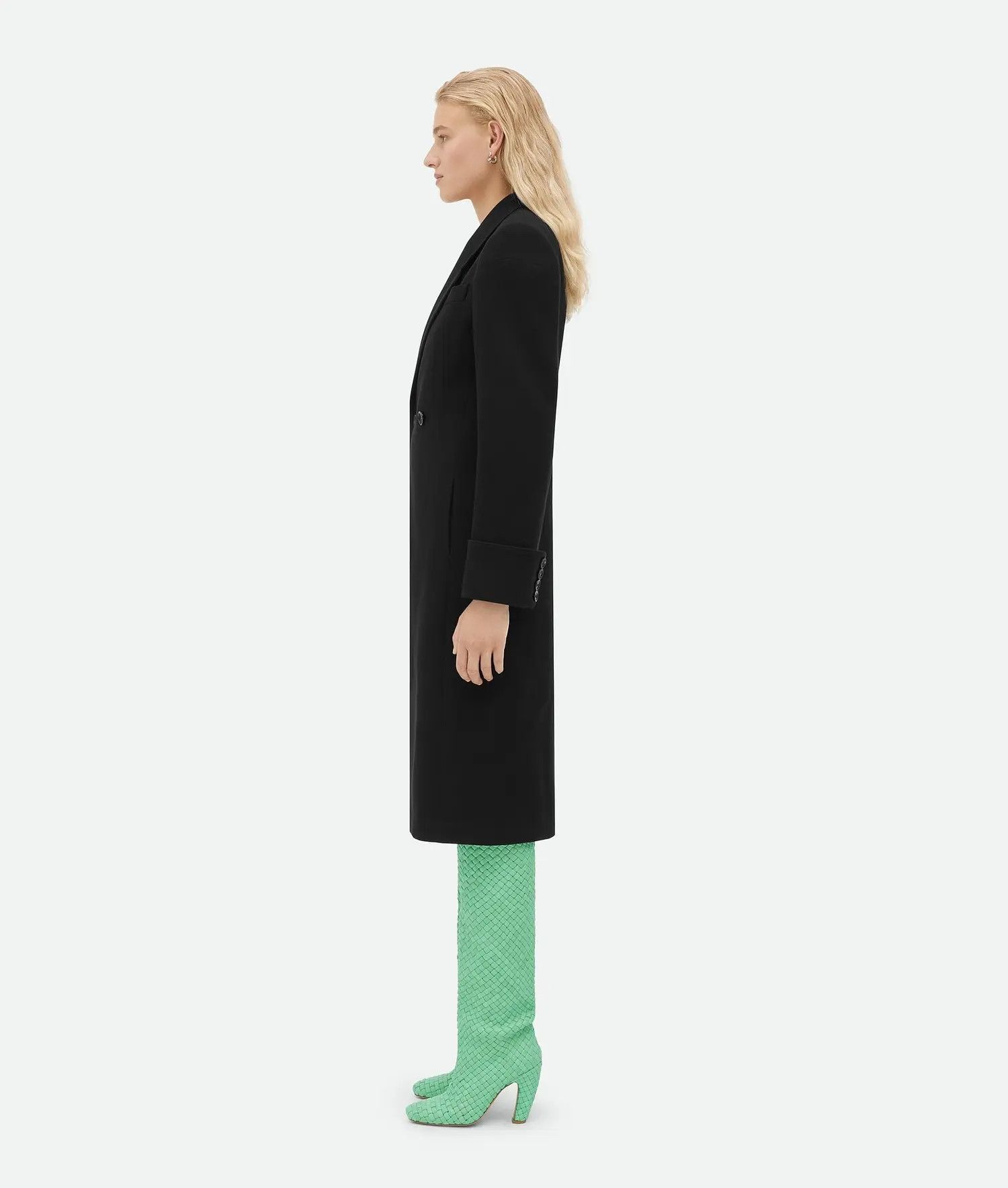 Bottega Veneta o1bcso1str0225 Structured Cotton Coat in Black Size XS / US 0-2 / IT 36-38 - 2 Thumbnail