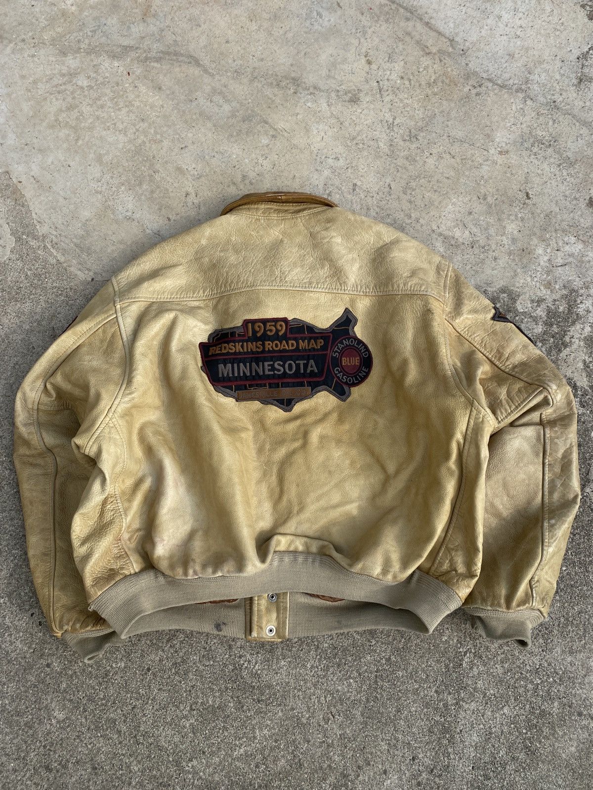 Avirex Vintage Redskins Leather Jacket Size US XXL / EU 58 / 5 - 3 Thumbnail