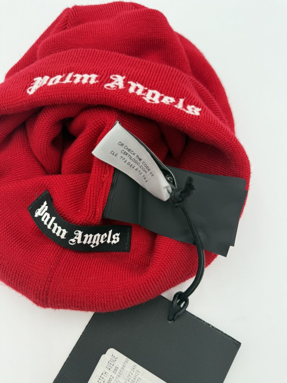 Palm Angels Palm angels Men’s Logo-Print Knitted Beanie Size ONE SIZE - 5 Thumbnail