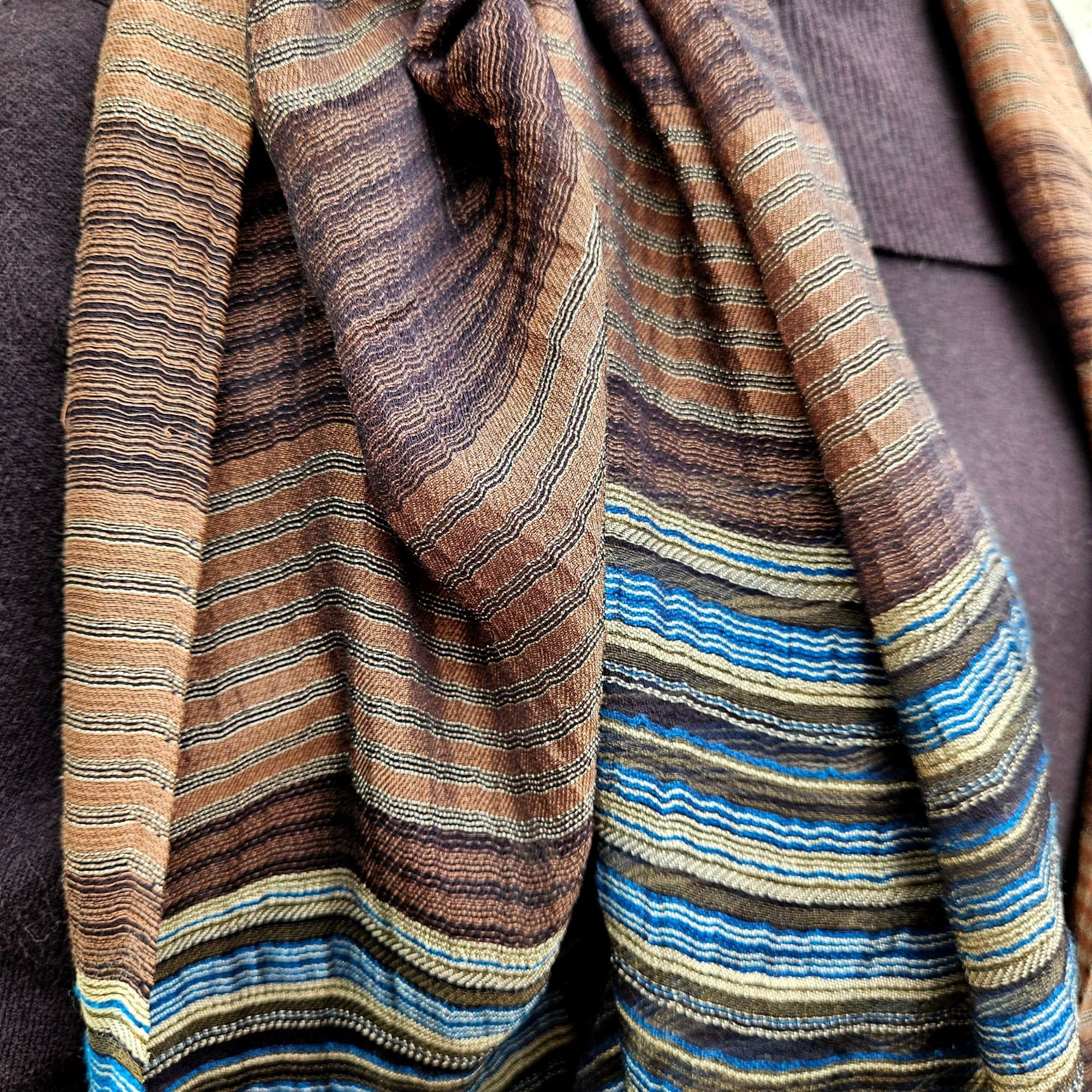 Etro Vintage Etro Milano 40% Silk Woven Stripe Shawl 26 x 80" Size ONE SIZE - 18 Thumbnail