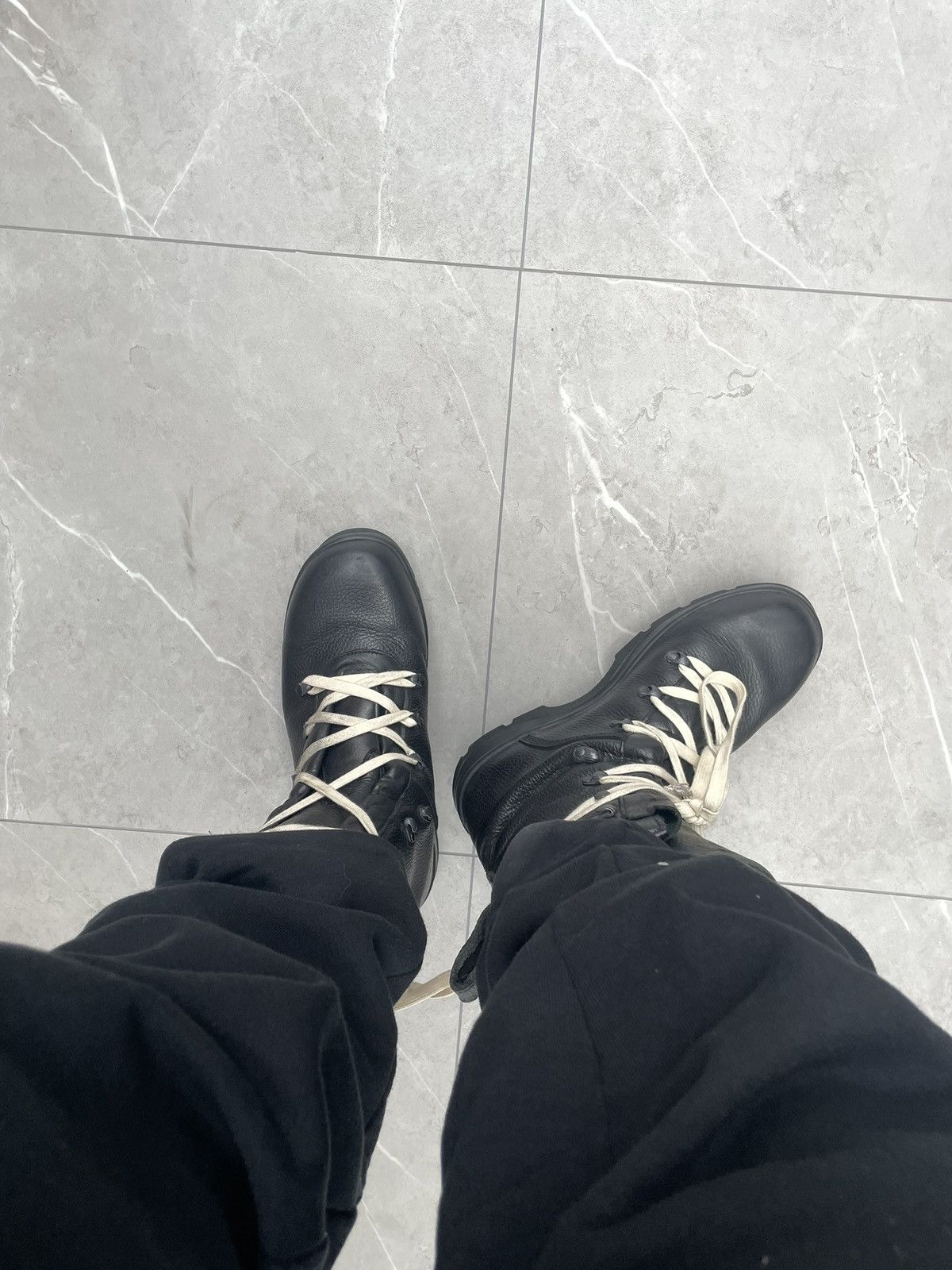 Vintage 1970s Vintage Military Black Leather Combat Boots Size US 10 / EU 43 - 4 Thumbnail