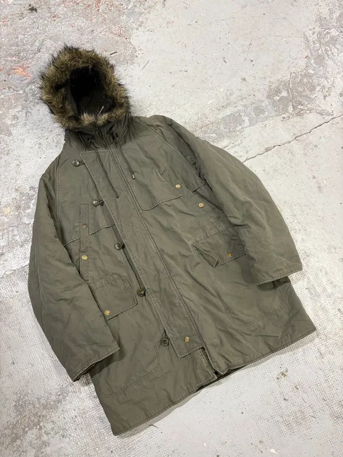 Dolce & Gabbana AW2003 Dolce & Gabbana Fur Hooded Khaki Green Long Coat Size US L / EU 52-54 / 3 - 4 Thumbnail