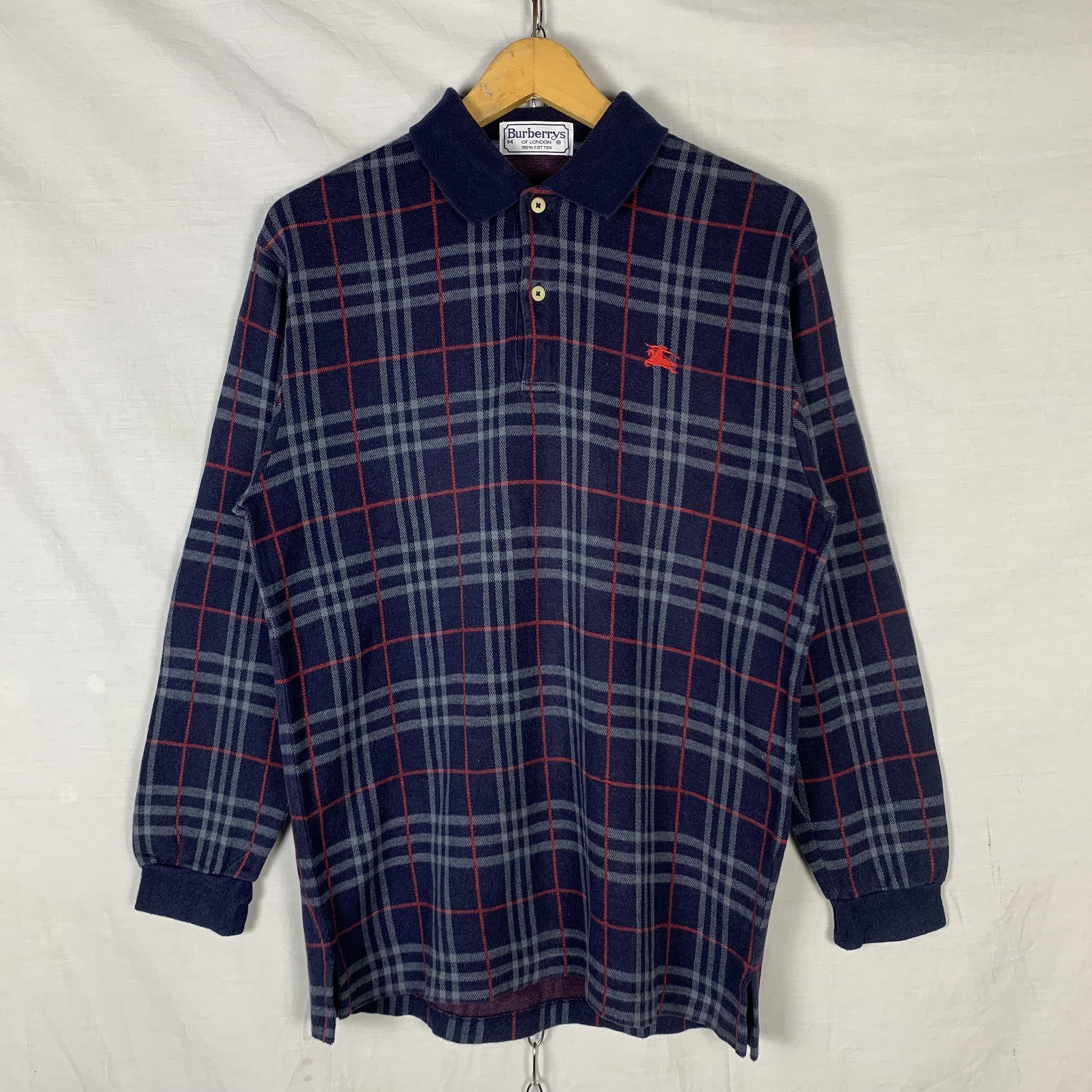 Burberry Vintage Burberry Longsleeve Polo Shirt Size US M / EU 48-50 / 2 - 4 Thumbnail