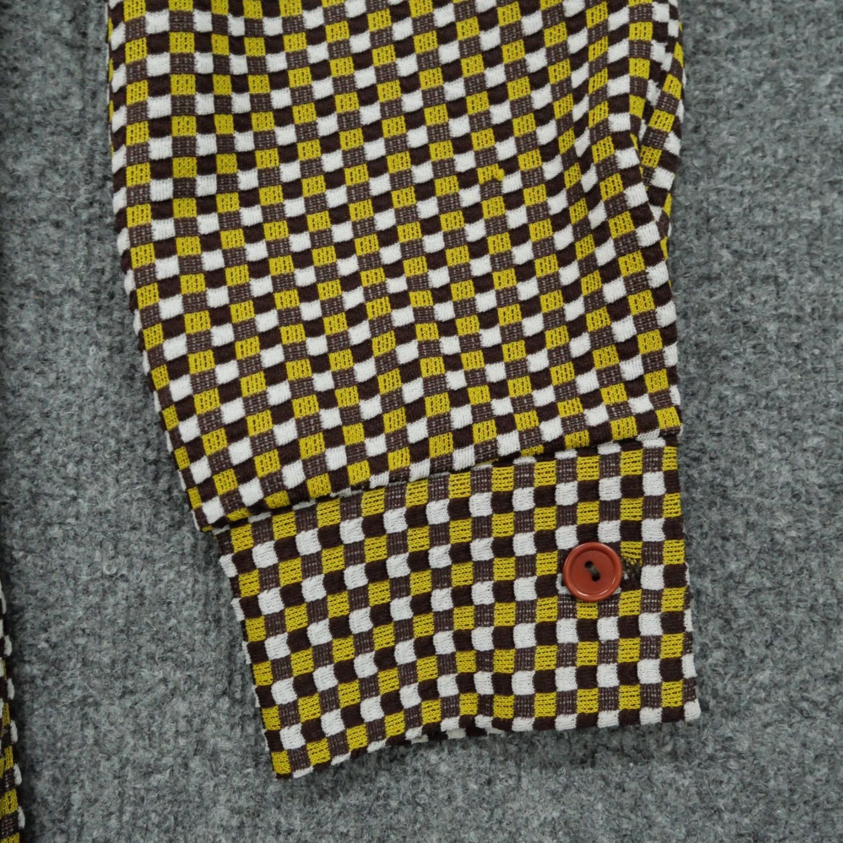 Vintage VINTAGE Jacket Womens XL Yellow Brown Checkered Plaid Hippie 60s 70s Windbreaker Shirt Womens XL Yellow Brown Checkered Plaid Hippie 60s 70s Size XL / US 12-14 / IT 48-50 - 2 Thumbnail