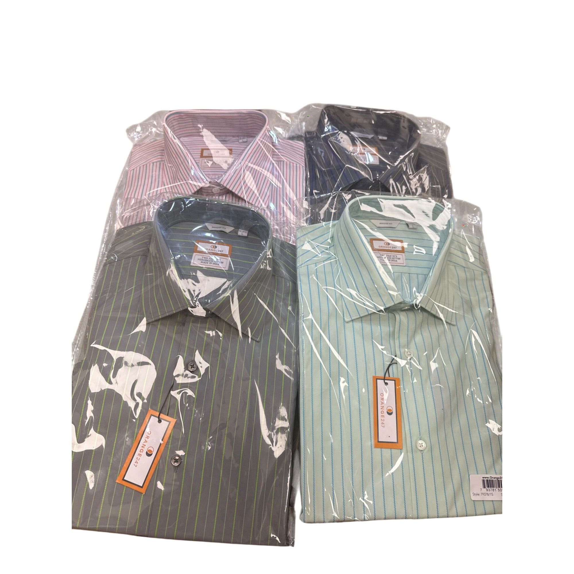 Designer Orange247 Mens Long Sleeve Button-Down Shirt Set Of 4 L 16-1 Size US L / EU 52-54 / 3 - 1 Thumbnail