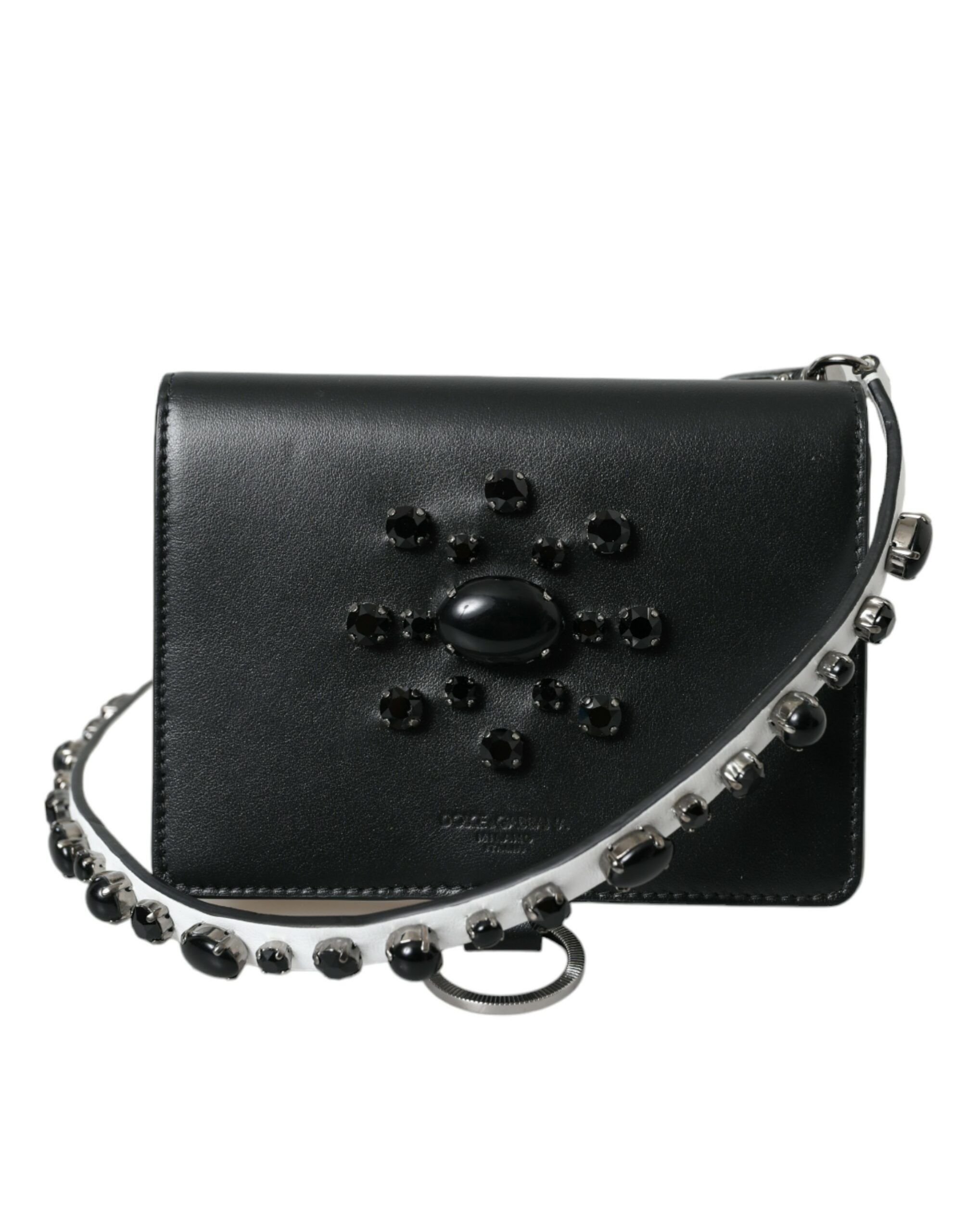 Dolce & Gabbana Elegant Crystal-Embellished Leather Card Women's Holder Size ONE SIZE - 1 Thumbnail