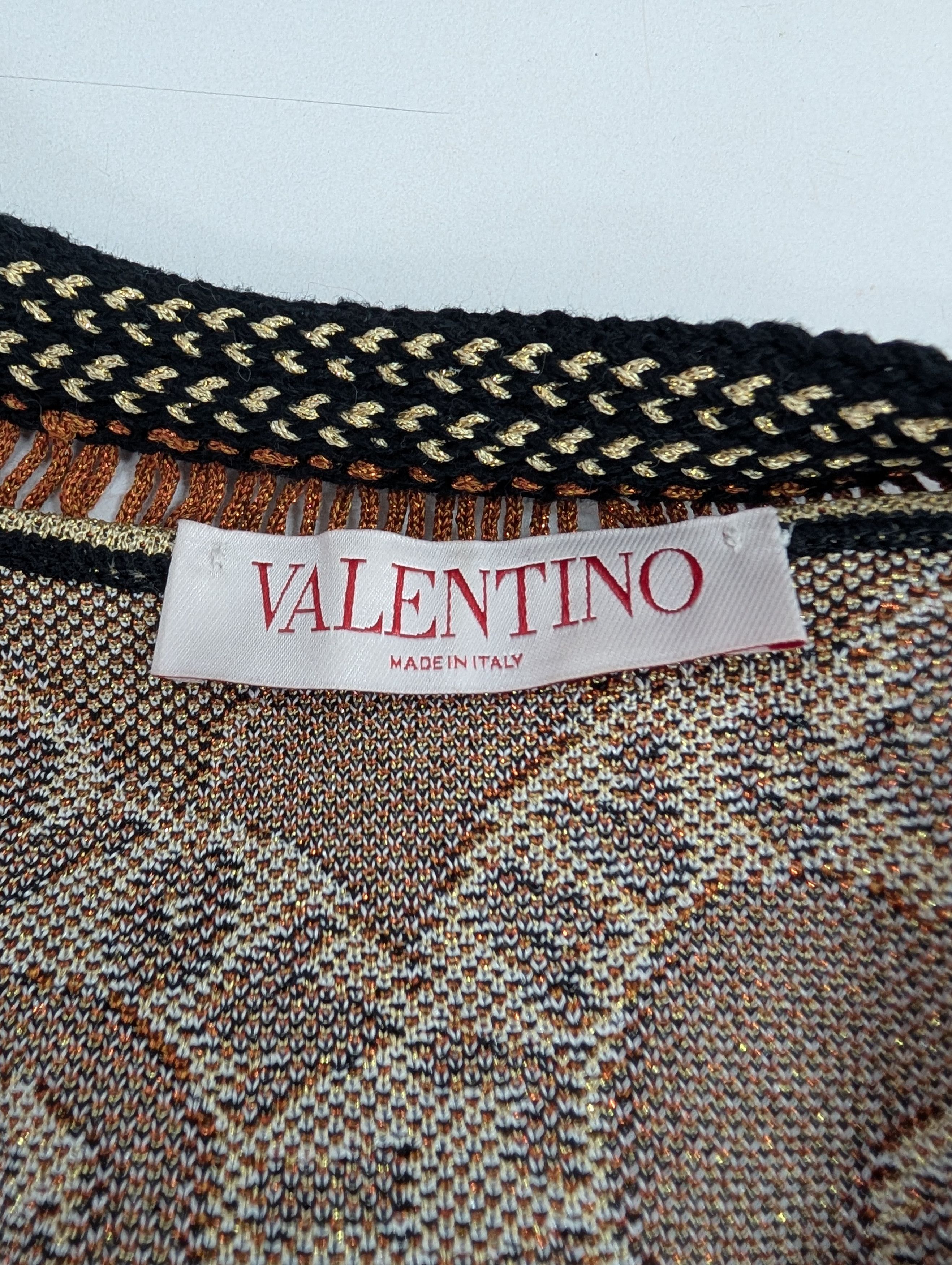 Valentino Valentino Gold Rockstud Manifeesto Bandana Knit Cardigan Size M / US 6-8 / IT 42-44 - 8 Thumbnail