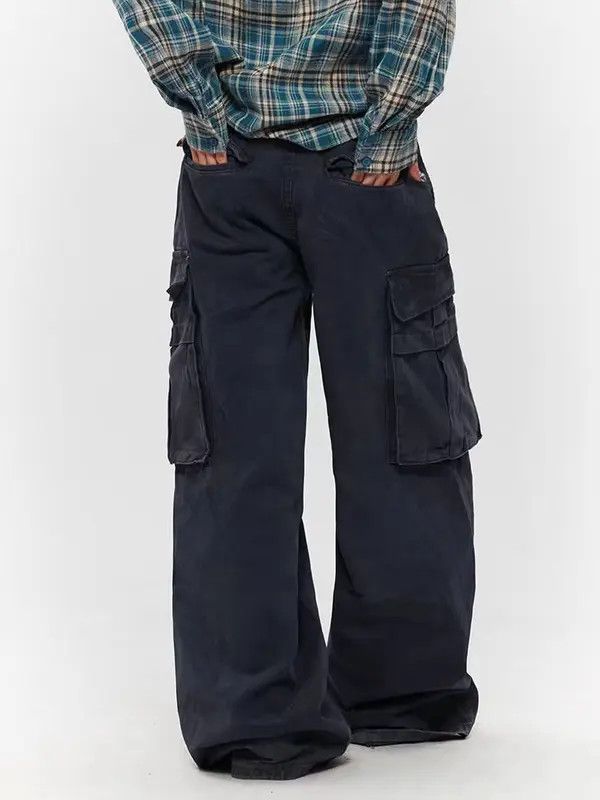 VIBE Workwear baggy vintage washed street Y2K casual trousers Size US 32 / EU 48 - 6 Thumbnail