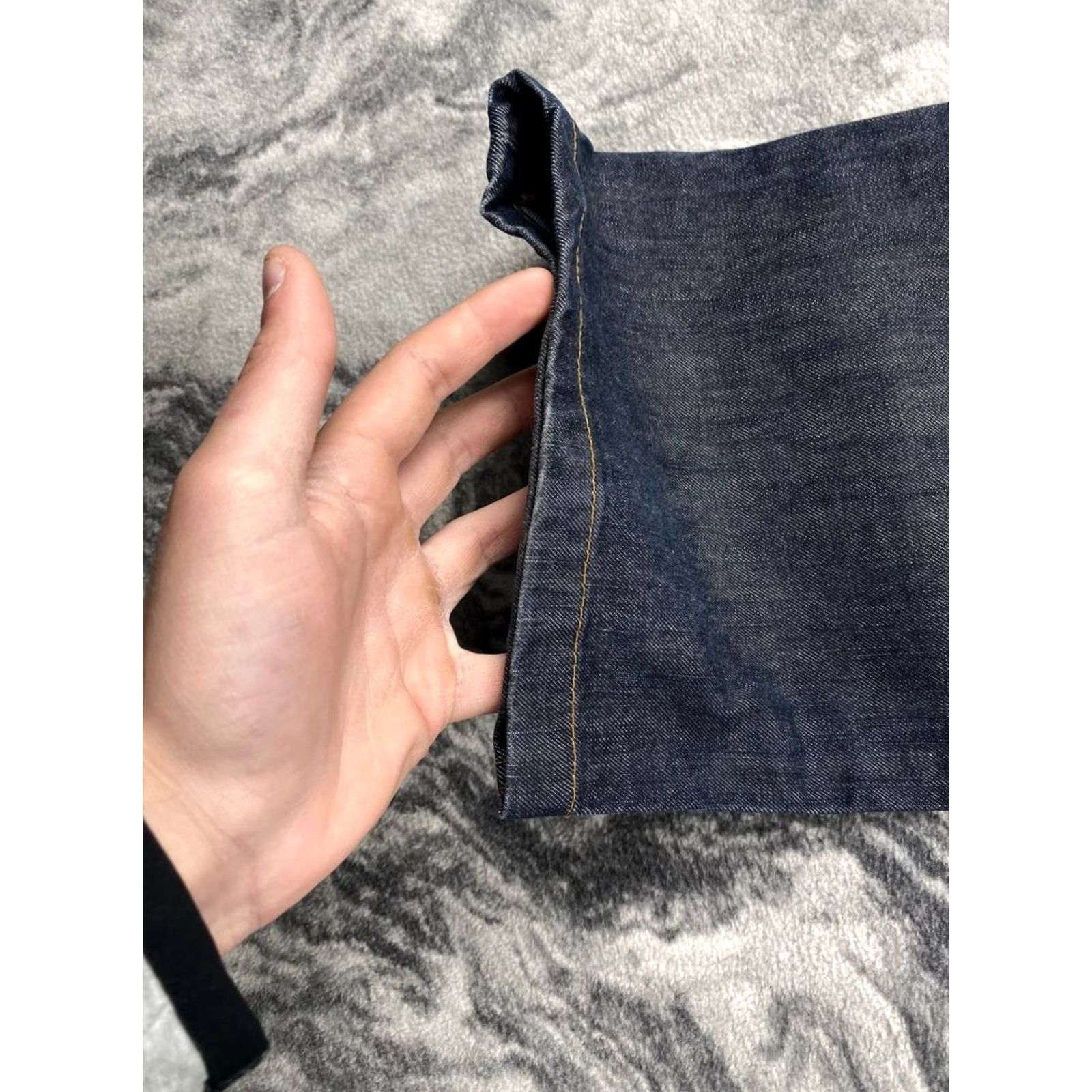 Dolce & Gabbana VINTAGE Dolce&Gabbana Jeans Denim Baggy Buttons 34 Blue Mens 5-Pocket Logo Distressed Straight Rise Mid DG Denim Jeans Size US 34 / EU 50 - 4 Thumbnail