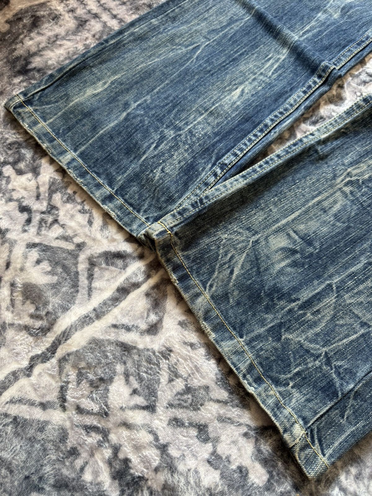 If Six Was Nine Red Peper Japan Faded Wrinkle Wash Flared Wide Leg Jeans Size US 36 / EU 52 - 8 Thumbnail