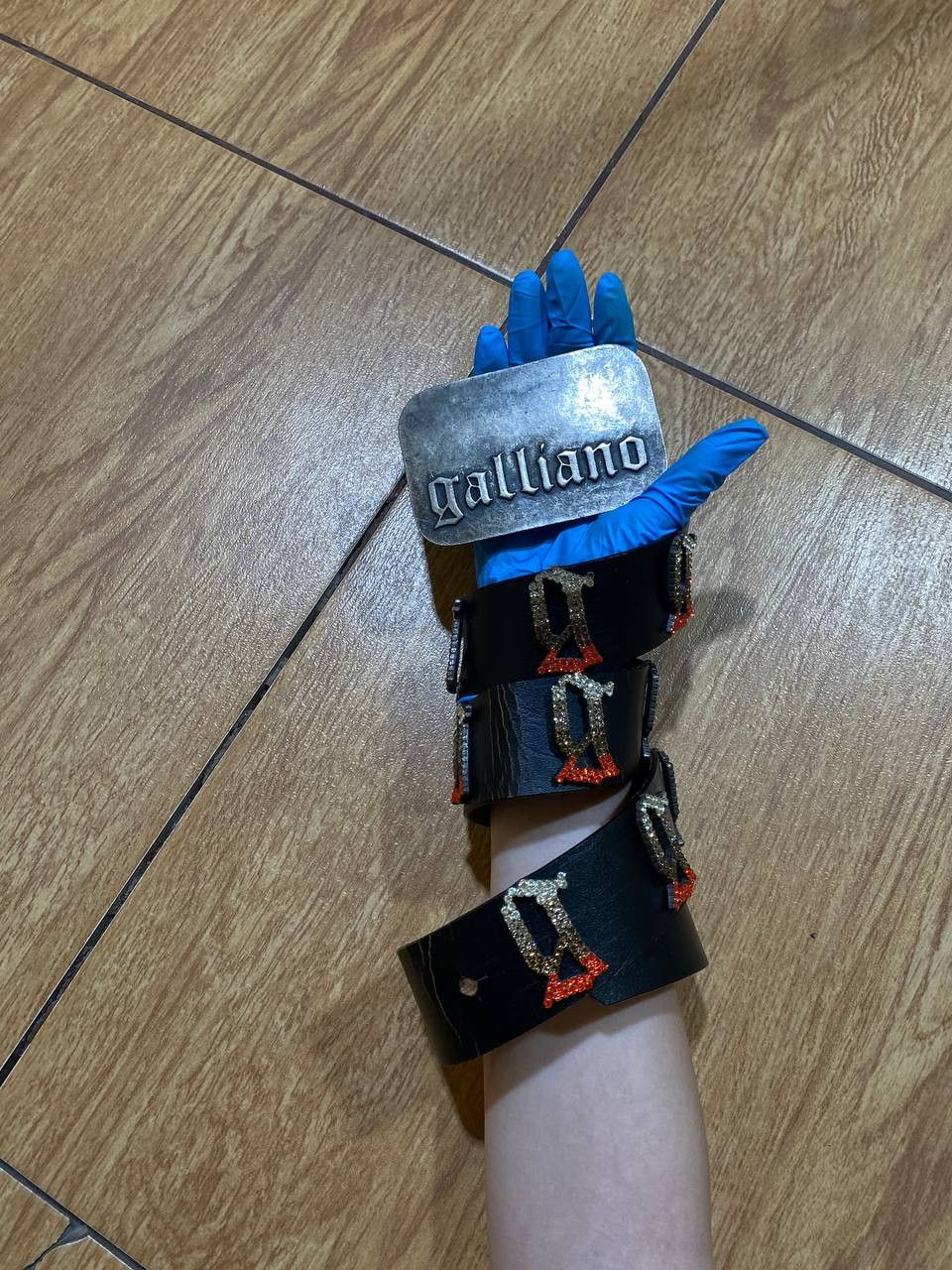 JOHN GALLIANO Gazette G Logo Buckle Belt