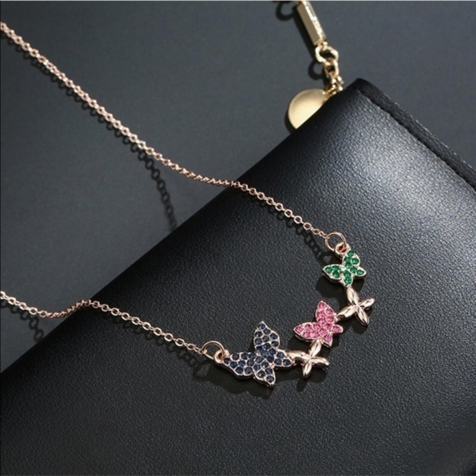 Designer Butterfly Crystal Pendant Necklace Size ONE SIZE - 3 Thumbnail
