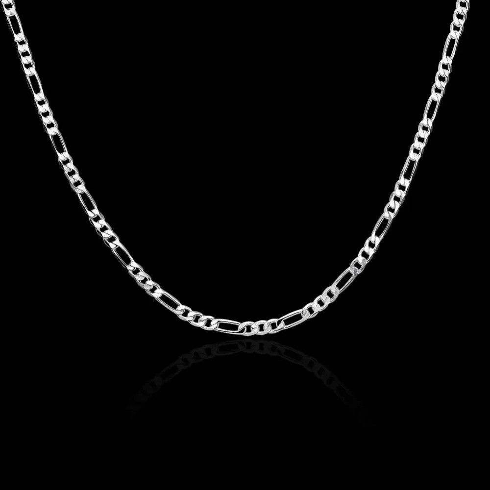 Vintage 925 Silver 4mm Chain Necklace Size ONE SIZE - 5 Thumbnail