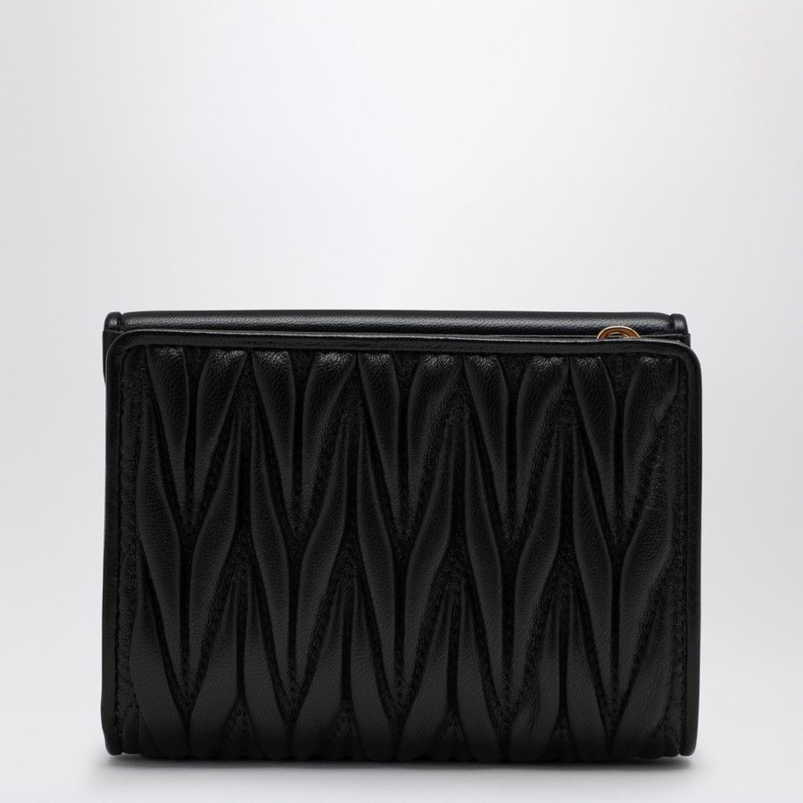Miu Miu o1d2blof0924 Size: OS / Leather Wallet in Black Size ONE SIZE - 3 Thumbnail