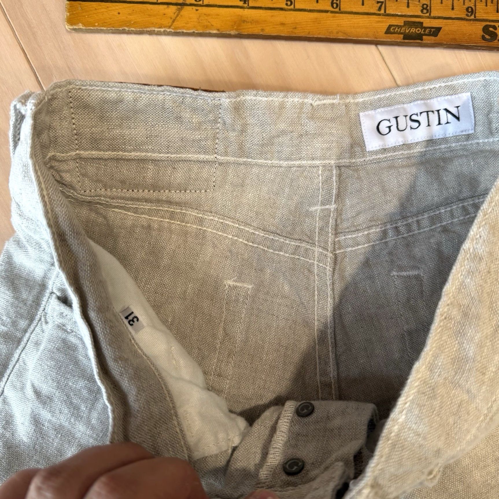 Gustin Gustin Rustic Slub Linen Pants 28 Light Beige Lightweight Minimalist New York Shirt Size US 28 / EU 44 - 7 Thumbnail